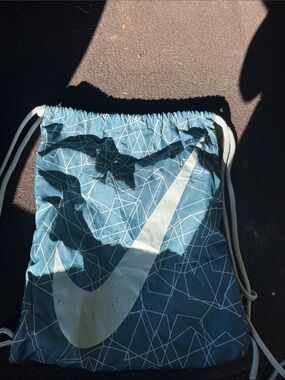 Nike Teal Drawstring Bag with White Swoosh